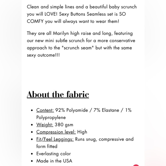 Abs2B Sexy Buttons Seamless Set Wine, High Compression, Scrunch Butt, Small, NWT - Picture 5 of 11